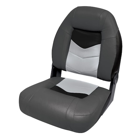 Wise Pro-Angler Folding Boat Seat Charcoal Black & Marble Grey 3304-860